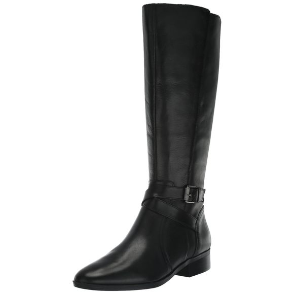 NEW NATURALIZER WOMENS RENA KNEE HIGH RIDING BOOT BLACK LEATHER 8.5 M - Picture 2 of 6
